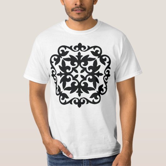装飾的な花のデザイン Tシャツ (正面)