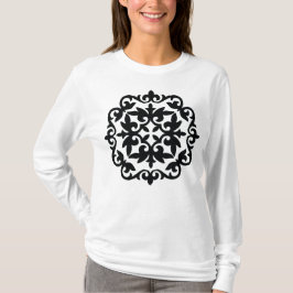 装飾的な花のデザイン Tシャツ