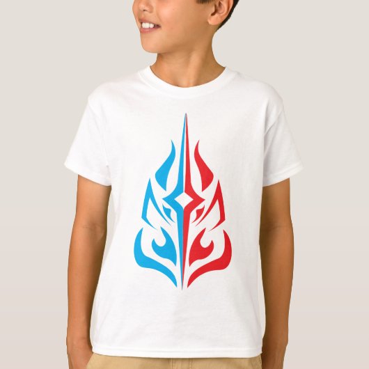 装飾的な花のデザイン Tシャツ (正面)