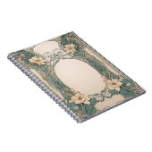 装飾的な花のヌーベルアール デザイン ノートブック (右側)