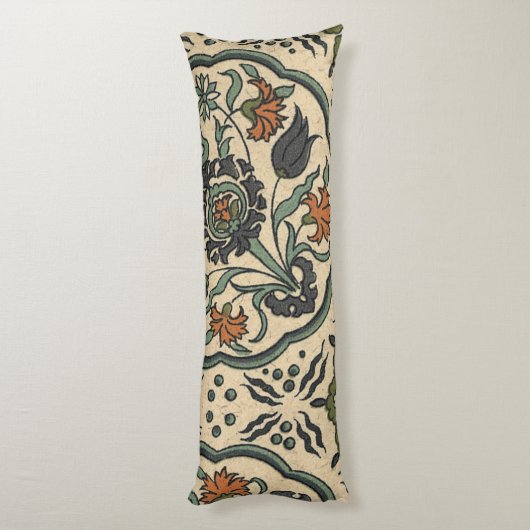 装飾的な花のペルシャのタイルのデザイン ボディピロー (裏面 (縦))