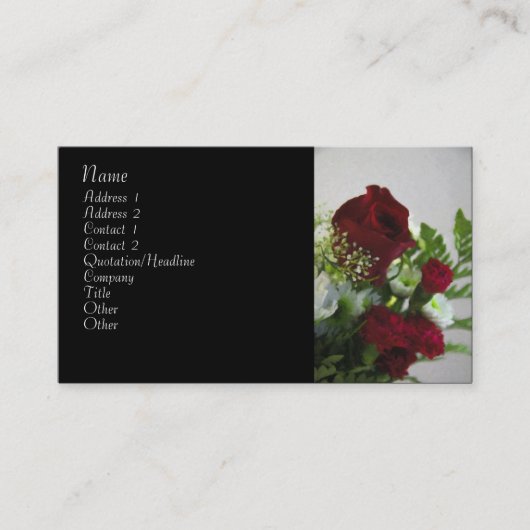 装飾的な花の名刺 名刺 (正面)
