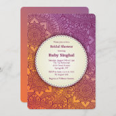 装飾的な花の招待状 招待状 (正面/裏面)