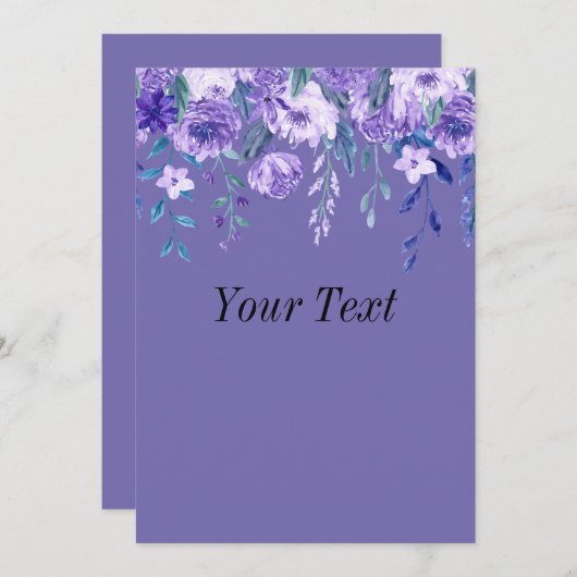 装飾的な花の芸術作品 招待状 (正面/裏面)