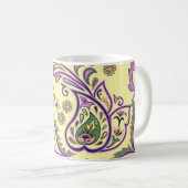 装飾的な花パターン コーヒーマグカップ (正面右)