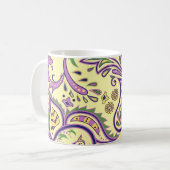 装飾的な花パターン コーヒーマグカップ (正面左)