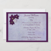 装飾的な花及びハートフレームの第75誕生日 招待状 (裏面)