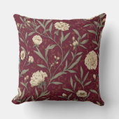 装飾的な花柄のスロー枕 クッション (正面)