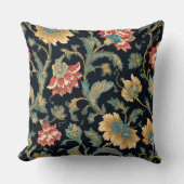 装飾的な花柄のスロー枕 クッション (正面)