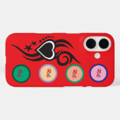 装飾的な花柄ハートタトゥー Case-Mate iPhoneケース (裏面 (横))