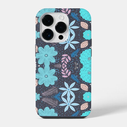 装飾的な花柄  iPhoneケース (裏面)