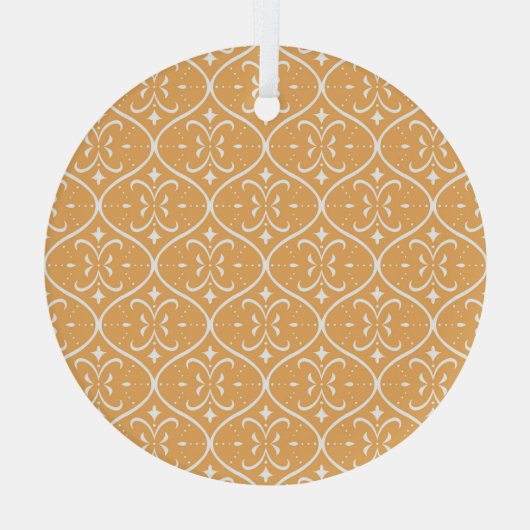 装飾的な花模様のシームレスなパターン、オリエンタルバック ガラスオーナメント (裏面)