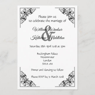 装飾的な華麗さは結婚式招待状に角を付けます 招待状