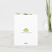 装飾的な葉/水色 + 茶色/感謝カード サンキューカード (裏面)