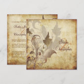 装飾的な葉/渦巻き/ヴィンテージの招待状 招待状 (正面/裏面)