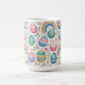装飾的な虹のイースターエッグ パステルカラーの春 コーヒーマグカップ (中央)