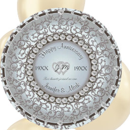 装飾的な記念日のダイヤモンドモノグラム 招待状