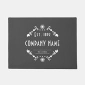 装飾的な設立会社名歓迎 ドアマット (正面)