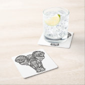 装飾的な象のスタイル スクエアペーパーコースター (インサイチュ)