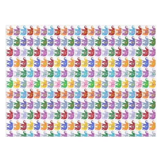 装飾的な象 テーブルクロス (正面(横))