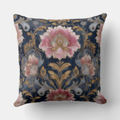 装飾的な豪華な花柄のスロー枕 クッション (裏面)
