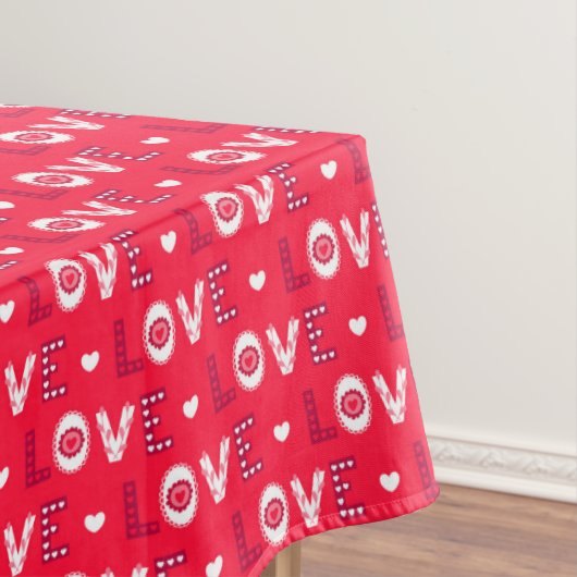 装飾的な赤い言葉 テーブルクロス (インサイチュ)