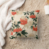 装飾的な赤と白果実デザイン クッション (ブランケット)