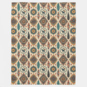 装飾的な部族ブランケットのシンボル伝統プリント フリースブランケット (正面)