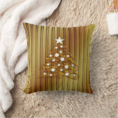 装飾的な金クリスマスツリーの枕 クッション (ブランケット)