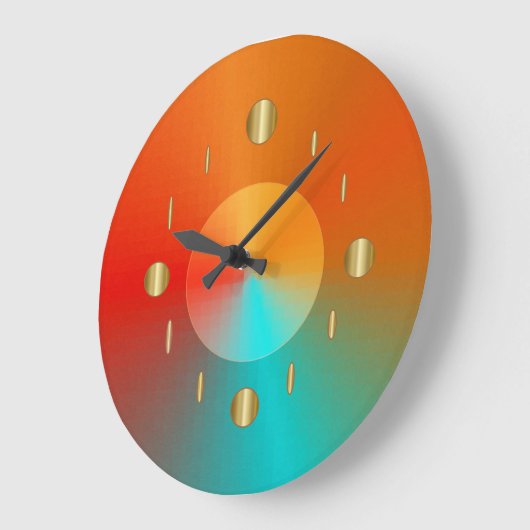 装飾的な金ゴールドの赤い水の緑>粋な柱時計 ラージ壁時計 (傾斜)