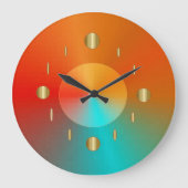 装飾的な金ゴールドの赤い水の緑>粋な柱時計 ラージ壁時計 (正面)