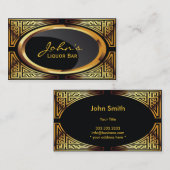装飾的な金ゴールド及び黒液のバーの名刺 名刺 (正面/裏面)