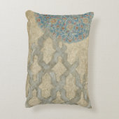 装飾的な銀製のタペストリーの生け花 アクセントクッション (裏面(縦))