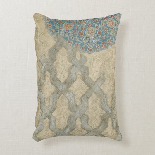 装飾的な銀製のタペストリーの生け花 アクセントクッション (正面(垂直))