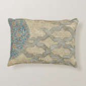 装飾的な銀製のタペストリーの生け花 アクセントクッション (裏面)