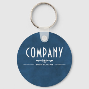 装飾的な青の会社名 キーホルダー