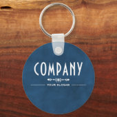 装飾的な青の会社名 キーホルダー (裏面)