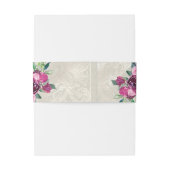 装飾的な鳩のグレー、ワイン&ピンクのバラ結婚ズ 招待状ベリーバンド (裏面例)