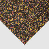 装飾的な黒および金ゴールド 薄葉紙 (詳細)