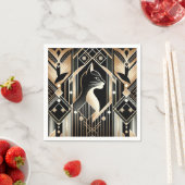 装飾的な黒猫抽象ナプキン スタンダードカクテルナプキン (インサイチュ)