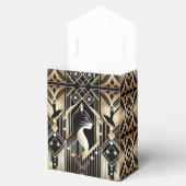 装飾的な黒猫抽象的なギフトボックス フェイバーボックス (オープン)