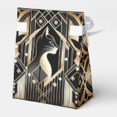 装飾的な黒猫抽象的なギフトボックス フェイバーボックス (裏面サイド)