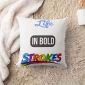 装飾的な「ストロークはっきりした内のライフ感動的」 クッション (ブランケット)