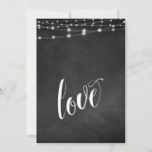 装飾的な タイポグラフィー 黒板 ライト 受付 招待状 (裏面)