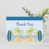装飾的な「ビーチベビー」シャワーサンキューカード サンキューカード (スタンド正面)