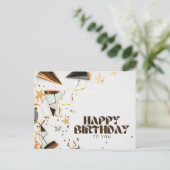 装飾的な 誕生日おめでとう ポストカード (スタンド正面)
