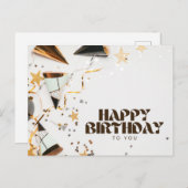 装飾的な 誕生日おめでとう ポストカード (正面/裏面)
