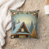 装飾的な 雪の 青と白の 雪の 楽しいクリスマス クッション (ブランケット)
