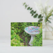 装飾的なBirdBathプリントはがき ポストカード (スタンド正面)