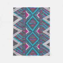 装飾的エスニック模様フリースブランケット